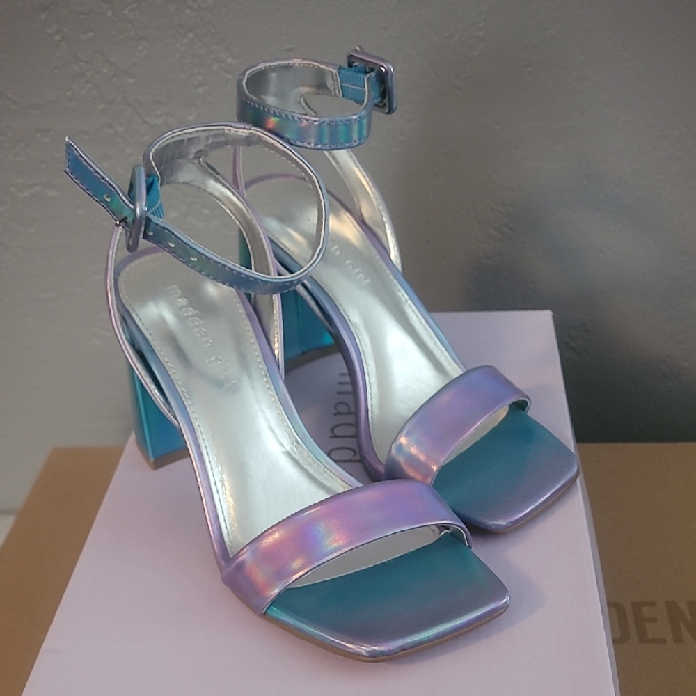 Madden Girl Iridescent Ankle Strap Heels